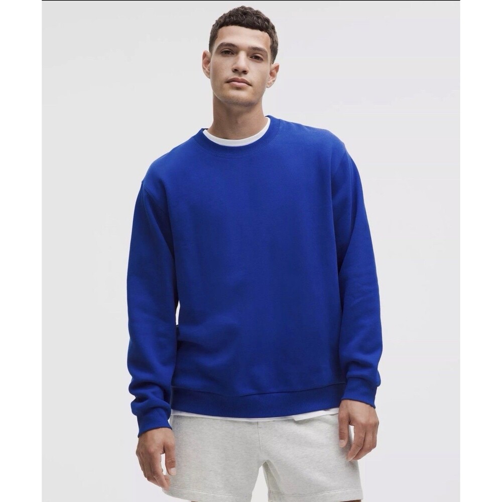 Lululemon NWT men’s steady state crew neck sweatshirt Size S Larkspur Color - Picture 4 of 5